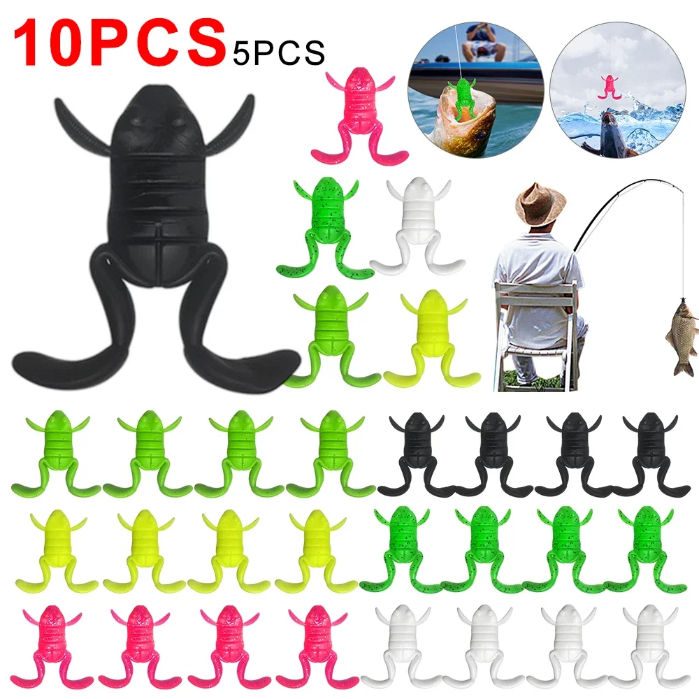 10/5PCS  Kick-Legged Frog Bait 4cm Frog Luya Floating Bait 10g Frog Attractive Fishing Bait for Saltwater Freshwater