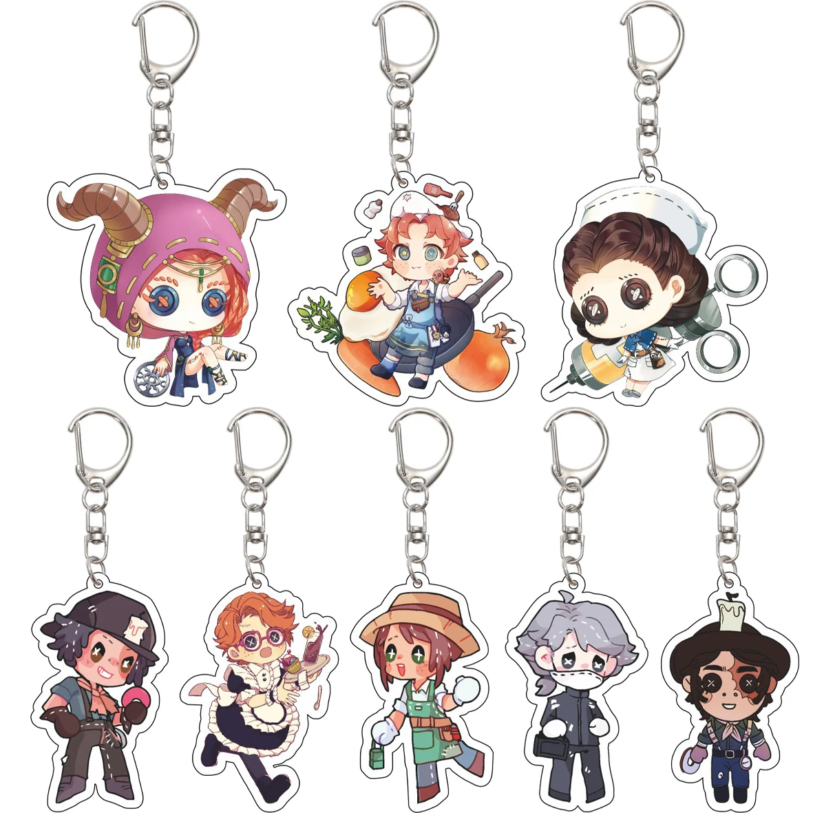 55MM Anime Game Identity V Emily Dyer Freddy Riley Emma Woods Martha Behamfil Margaretha Zelle Acrylic Key Chain Cute Gifts