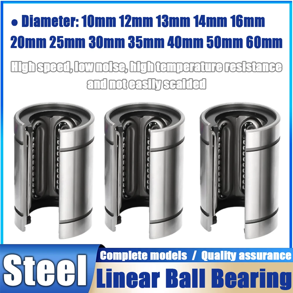 LM10UU LM12UU LM13UU LM16UU LM20UU LM25UU LM30UU LM35UU LM40UU LM50UU LM60UU Open Type Linear Ball Bearing Bush Bushing CNC Part