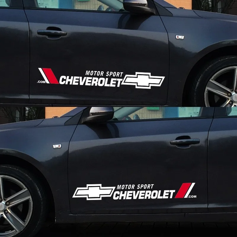 2PCS Door Side Sticker Racing Car Body Vinyl Stripe Decals For Chevrolet Cruze Aveo Captiva Lacetti Car Accessories Styling