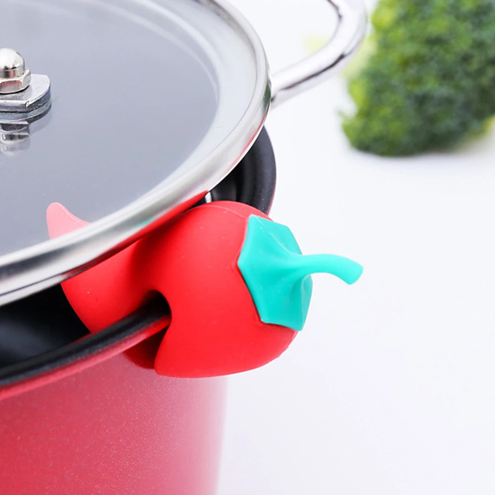 

4pcs Anti-spill Pot Lid Lifters Silicone Boil Preventer Reusable Creative Design For Cooking Porridge Soup Noodles Kitchen