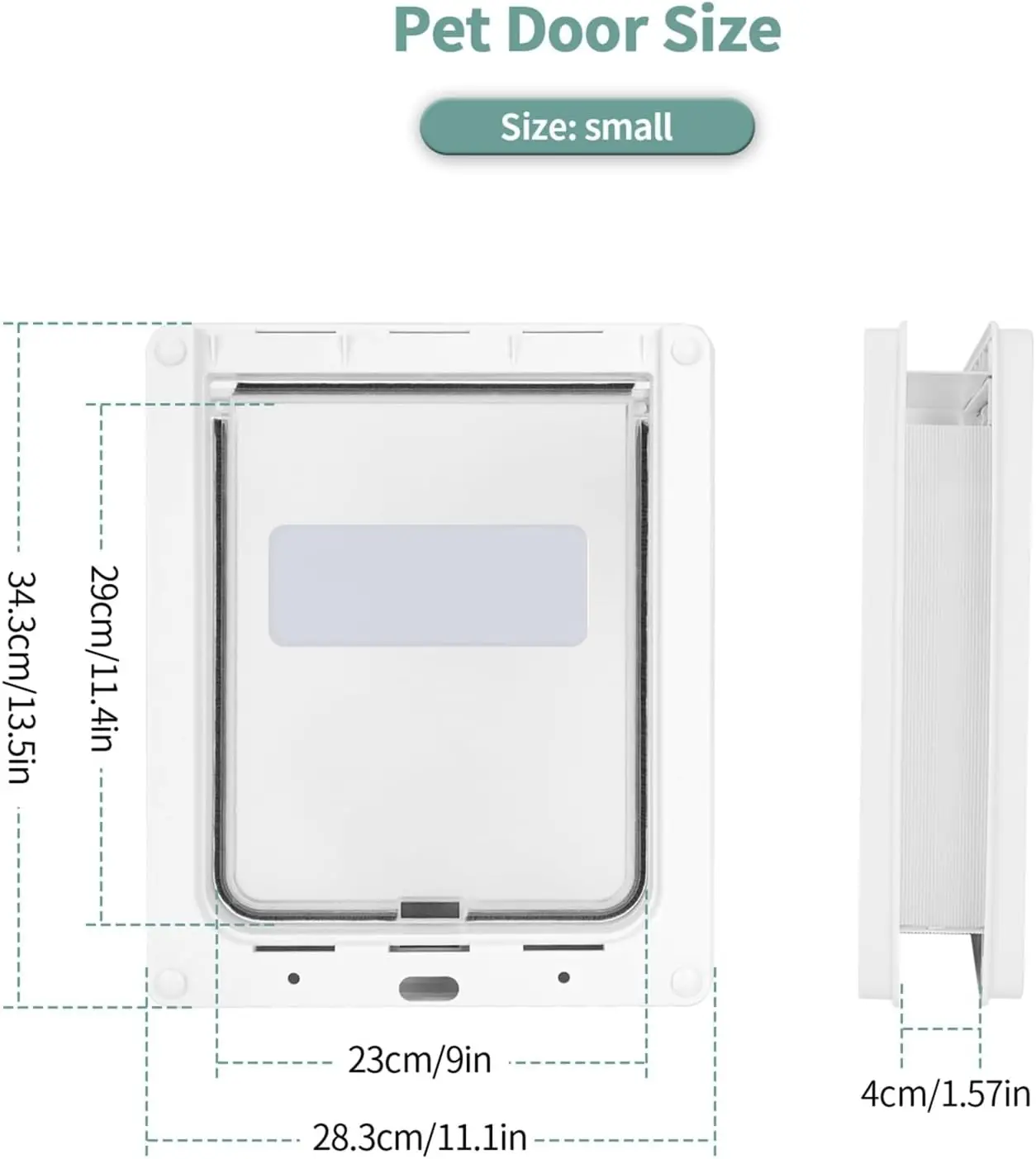 Magnetic Pet Door for Small Dogs Cats Weather Resistant Locking Flap with Secure Seal 13.5 by 11.1 Inch Opening Easy Install
