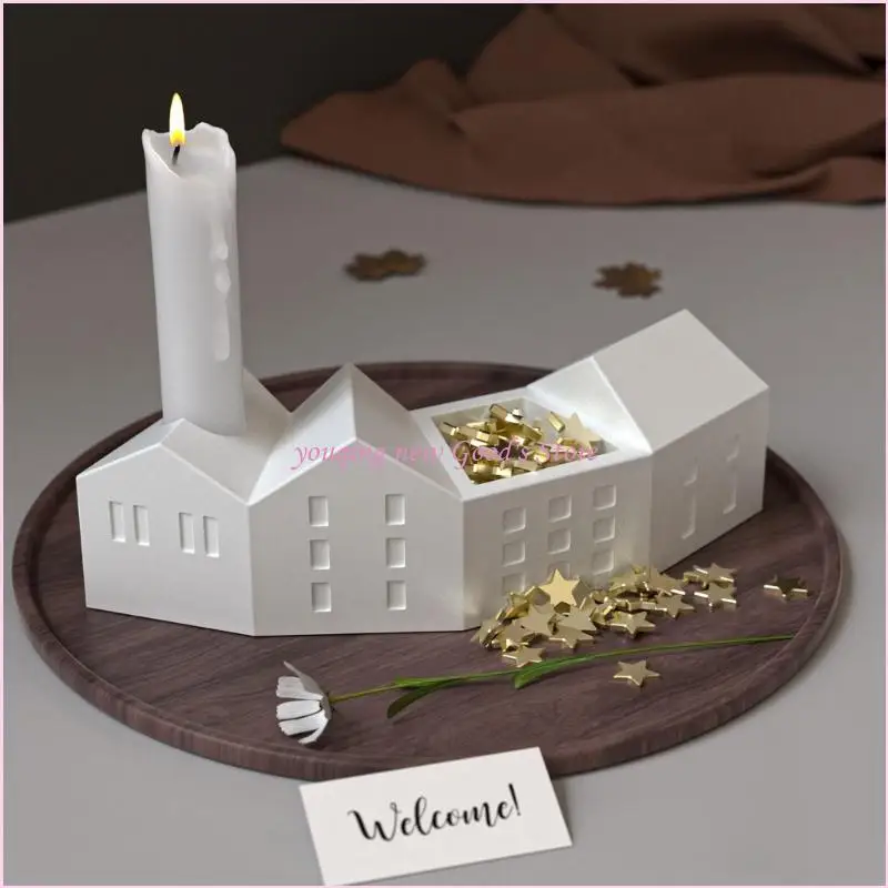 57QA Wiederverwendbare Silikon Haus Form Crafting Werkzeug Für Kerzenhalter Und Dekorative Figur Startseite Dekoration, Der – Detail 8