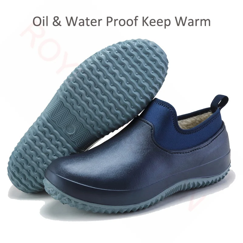 kitchen work shoes for Men Rain Boots Waterproof Shoes Flat Clogs Garden Shoes Kitchen Shoes kitchen chef boots zapatos size 49