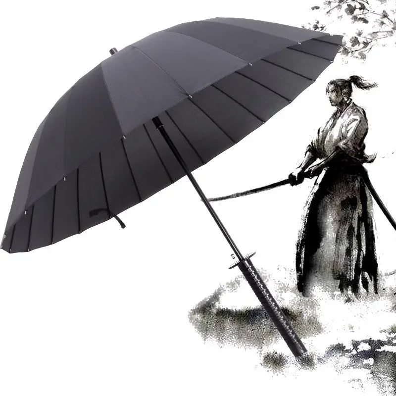 

Large Katana Umbrella Creative Long Handle Parasol Demon Slayer Anime Tanjirou Ninja Japanese Samurai Sword Umbrella Rain Gear