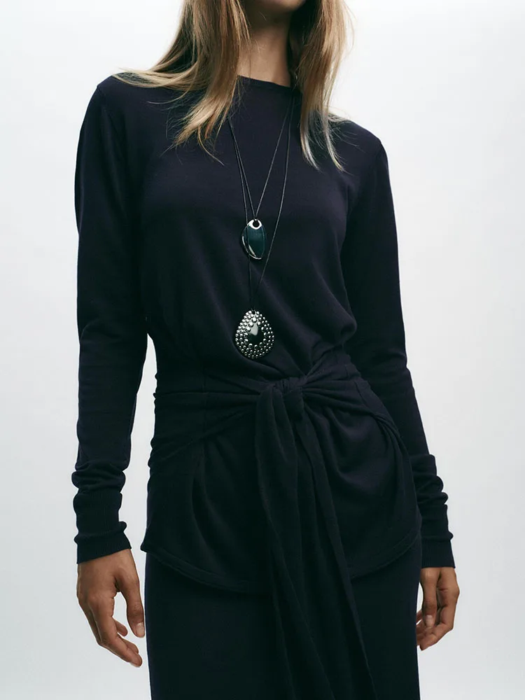 New Arrival Women's Knitted Sweater Midi Straight Skirt Faionable Comfortable Autumn Collection ZA2025 959824 40