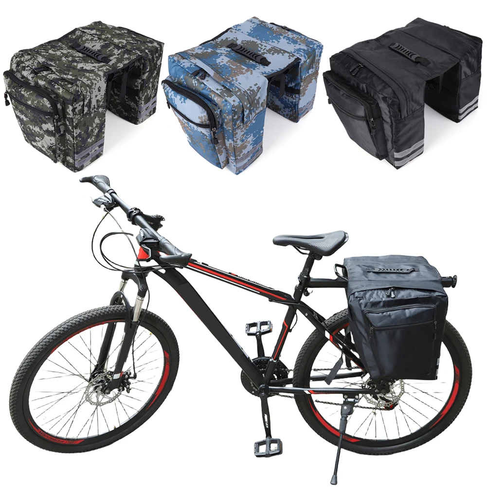 20L MTB Bicycle Carrier Bag Waterproof Bicycle Back Seat Luggage Carrier Bike Rear Rack Double Pannier Bag for Outdoor Travel