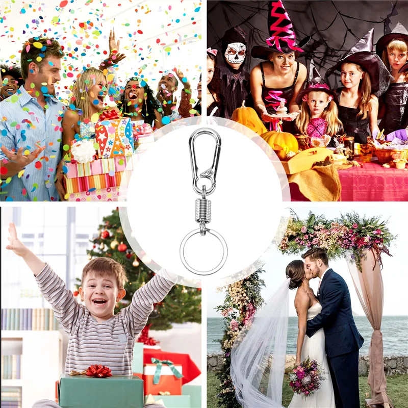 AED5-Sturdy Carabiner Key Chain Key Ring Polished Key Chain Spring Key Chain Business Waist Key Chain