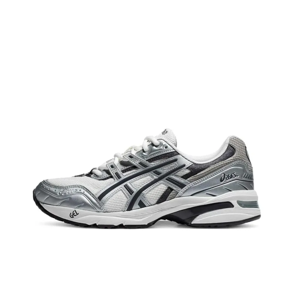 ASICS Gel-1090 V1: Zapatillas Deportivas Casuales de Caña Baja, Cómodas, Acolchadas, Duraderas y Transpirables en Blanco y Plateado 1203A243-100