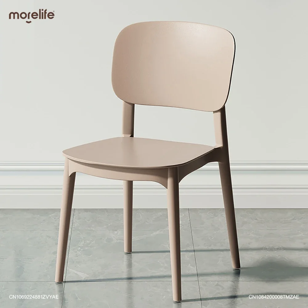 Nordic Style Plastic Dining Chair Modern Simple Thick Comfortable Prolonged Stool Commercial Backrest Office Chairs Furniture LF