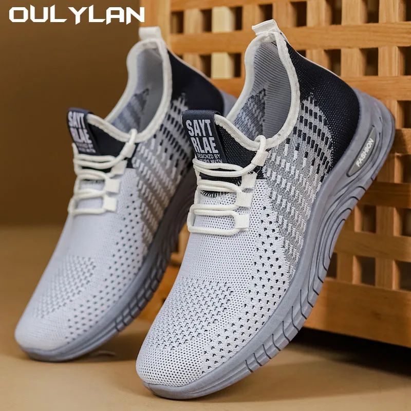 Anti-Slip Mannelijke Sneakers Mode Flexibele Tennis Veterschoenen Lichtgewicht Heren Hardloopschoenen Outdoor Ademende Heren Sportschoenen