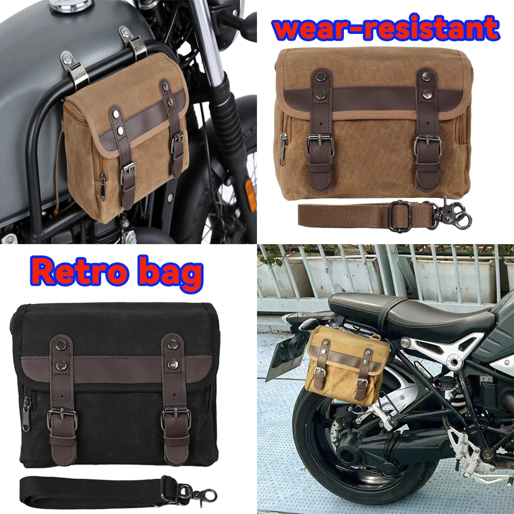 オートバイヴィンテージサドルバッグ防水サイドバッグ旅行荷物ツールバッグハーレー-bmw-用