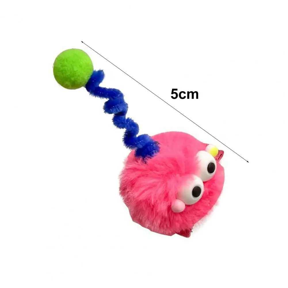Fuzzy Plush Hair Clip Children Cartoon Plush Hairpin Set Fuzzy Soft Pom Pom Hair Clips Elastic Spring Anti-slip Baby Girls Hair