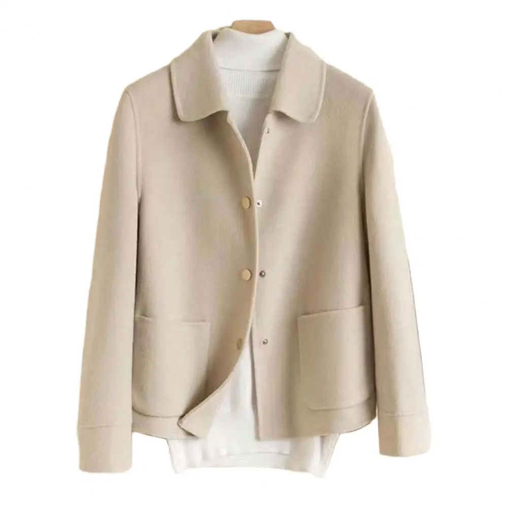 Abrigo suave para mujer, chaqueta gruesa con solapa de doble cara, cárdigan holgado de un solo pecho, Invierno