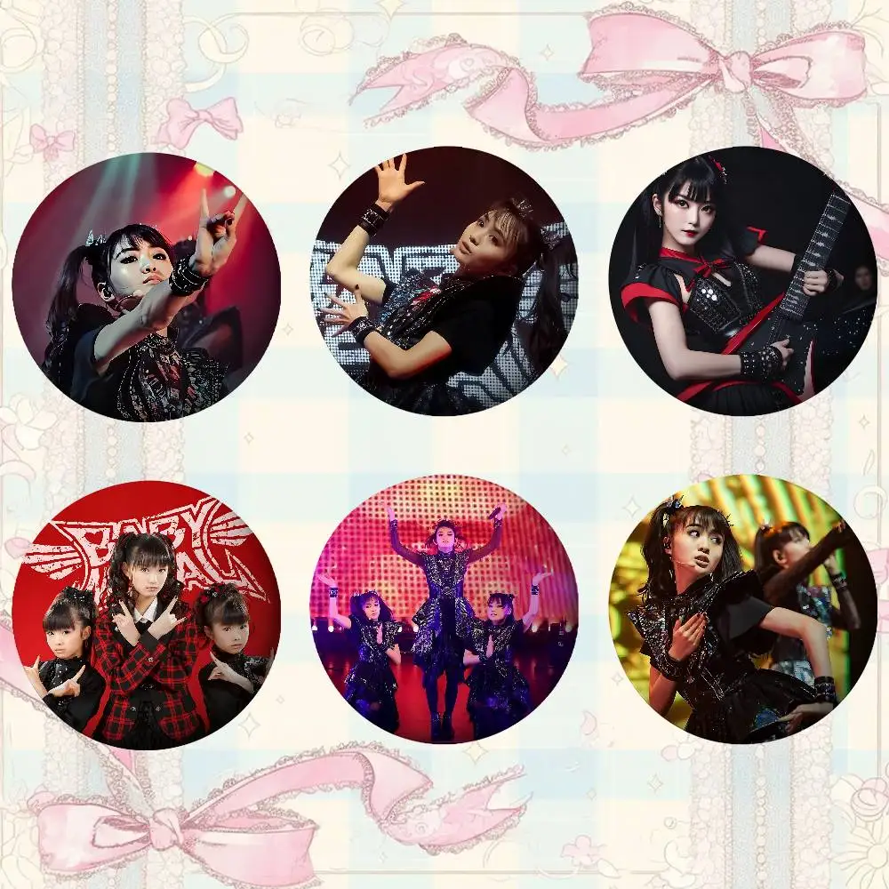 Cute Babymetal Japanese Rock Brooches Stylish Ornament Pins Exquisite Round Badge Bag Accessories Jewelry Gifts