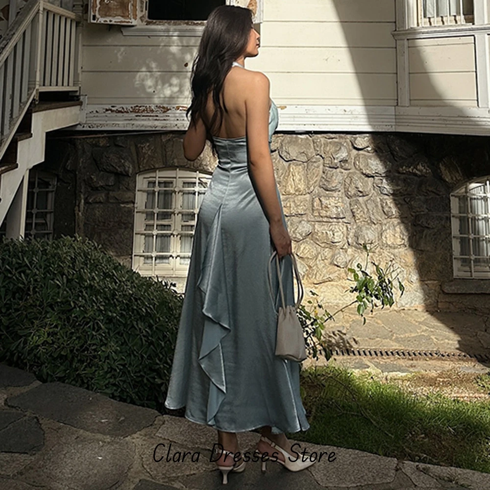 Robe de soirée trapèze personnalisée, col licou, élégante, formelle, à la mode, robes de célébrité délicates, robe de soirée de tempérament de haute qualité