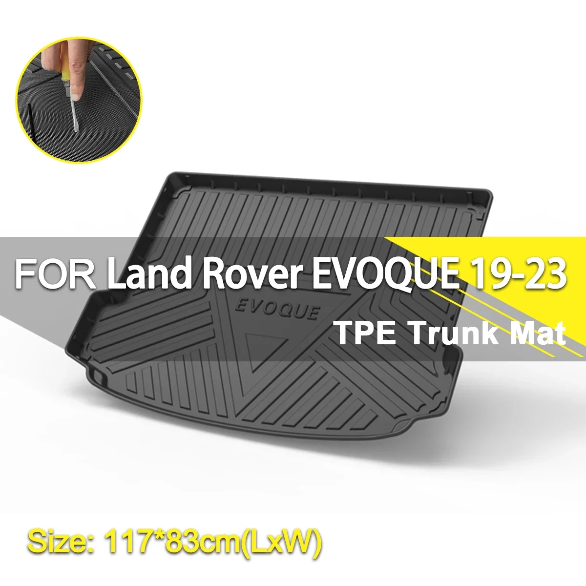 

Car Rear Trunk Cover Mat Waterproof Non-Slip Rubber TPE Cargo Liner Accessories For Land Rover EVOQUE 2019-2023