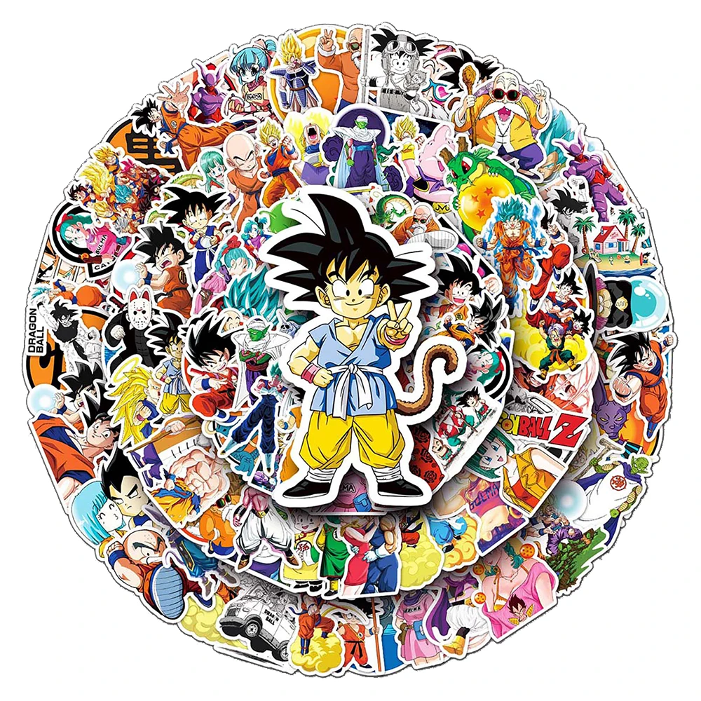 10/30/50/100pcs Cool Cartoon Dragon Ball Stickers Anime Son Goku Classic Manga Sticker Decals Graffiti Motorcycle Stationery Car