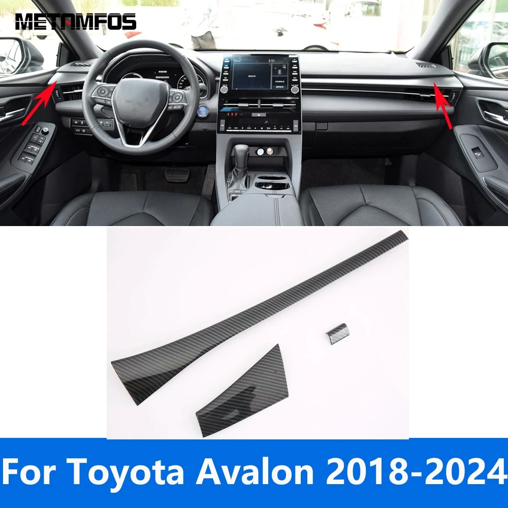 

Аксессуары для интерьера для Toyota Avalon 2018-2022 2023 2024, центральная консоль из углеродного волокна, панель приборной панели, отделка, Стайлинг автомобиля
