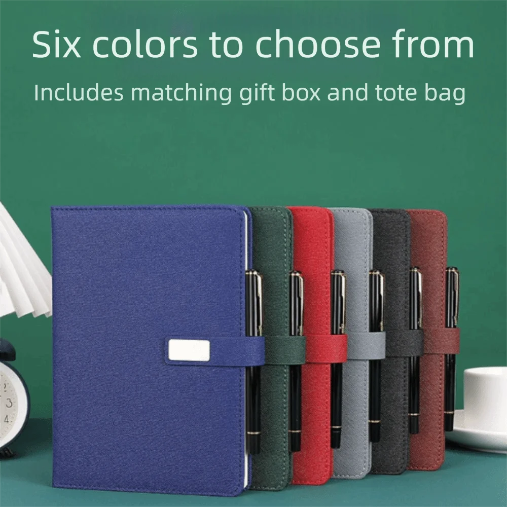 PU-leer Bedrijfsgeschenken Set Stylus Pen Navulset Notebook Pen Set Flash Drive Aangepaste afdrukken Vergadering Kladblok