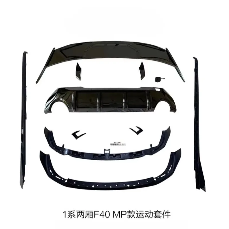 

F40 MP Style Body Kit Glossy Black Front Lip Side Skirts Roof Spoiler Rear Diffuser for BMWs 1 Series F40