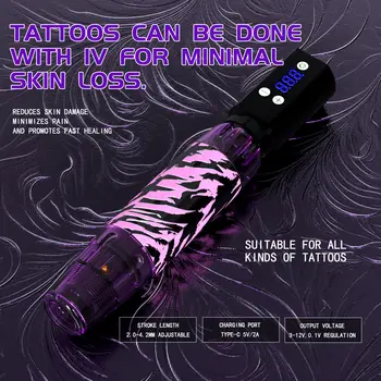 Kompletní tetovací sada Goldplume, bezdrátová tetovací strojková sada, tetovací pistole s tetovacím napájecím zdrojem 1500 mAh, 10 tetovacími jehlami a 7 lahvičkami tetovacího inkoustu a dalším tetovacím příslušenstvím, kompletní tetovací sada vhodná pro začátečníky i tetovací mistry 10 nejlepší prodej Dětský tetovací strojek - №5