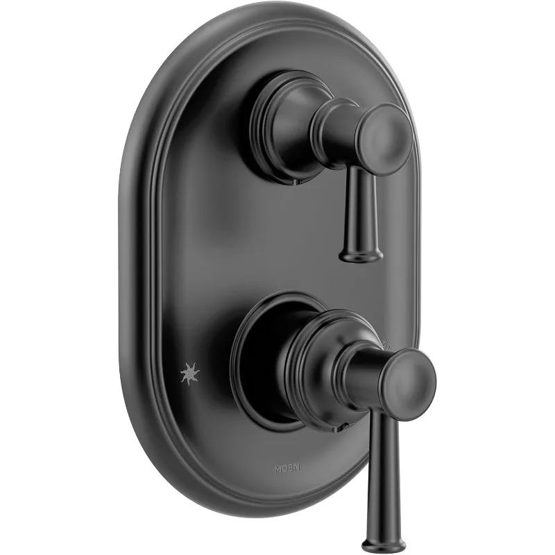 

2-Handle Shower Trim with Integrated Transfer, Valve Required, Matte Black