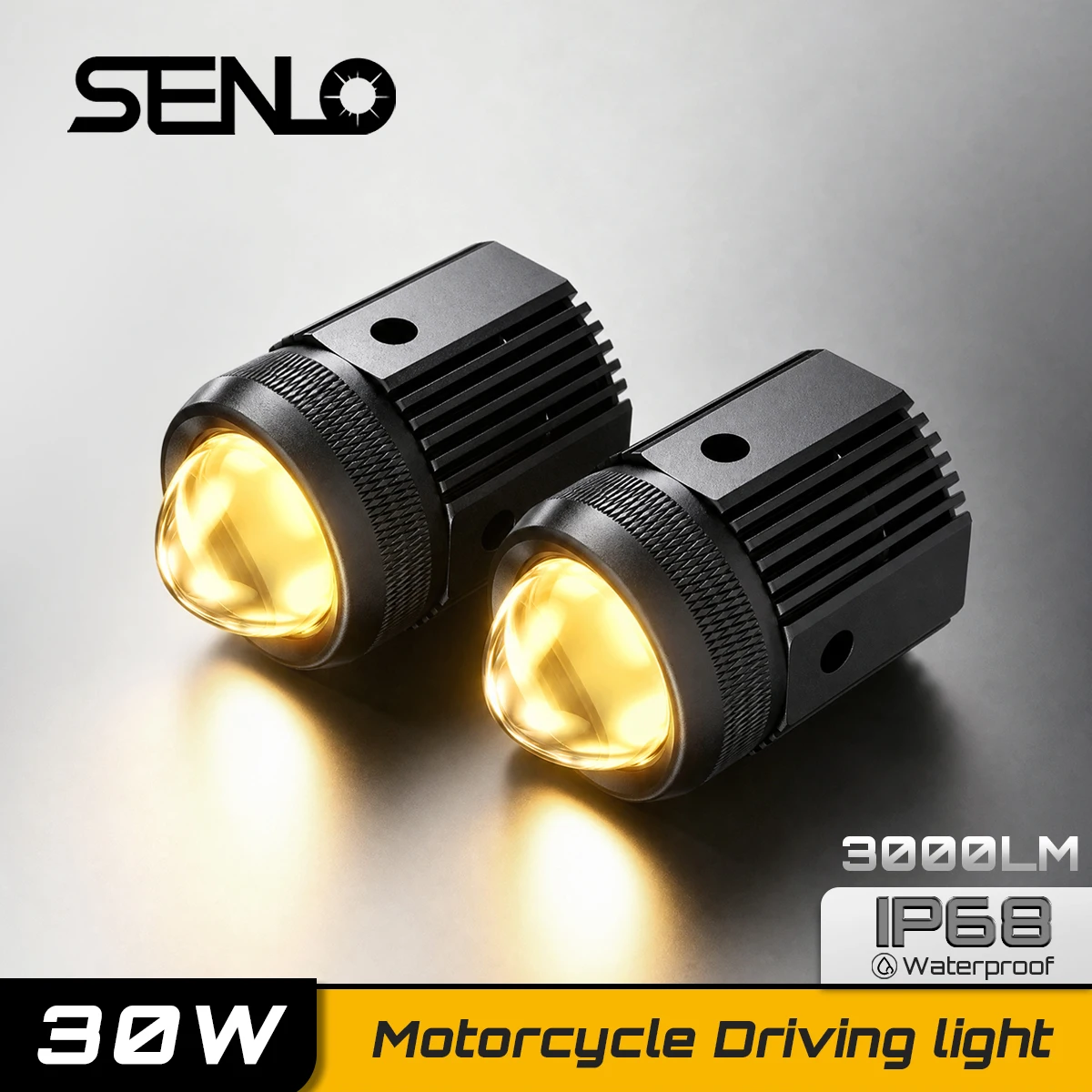Senlo LED Mini Nebelscheinwerfer Wasserdichte Fahrlampe 1,2 Zoll rund 12V 30000LM Universal für Auto SUV Motorrad Stoßstangengrillhalterung