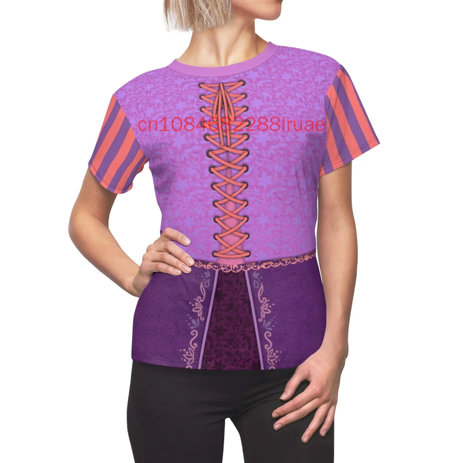 

Summer New Rapunzel Women's Round Neck T-Shirt 3D Printed Disney Cosplay Costume Short Sleeve T-Shirt Fashion Street Top