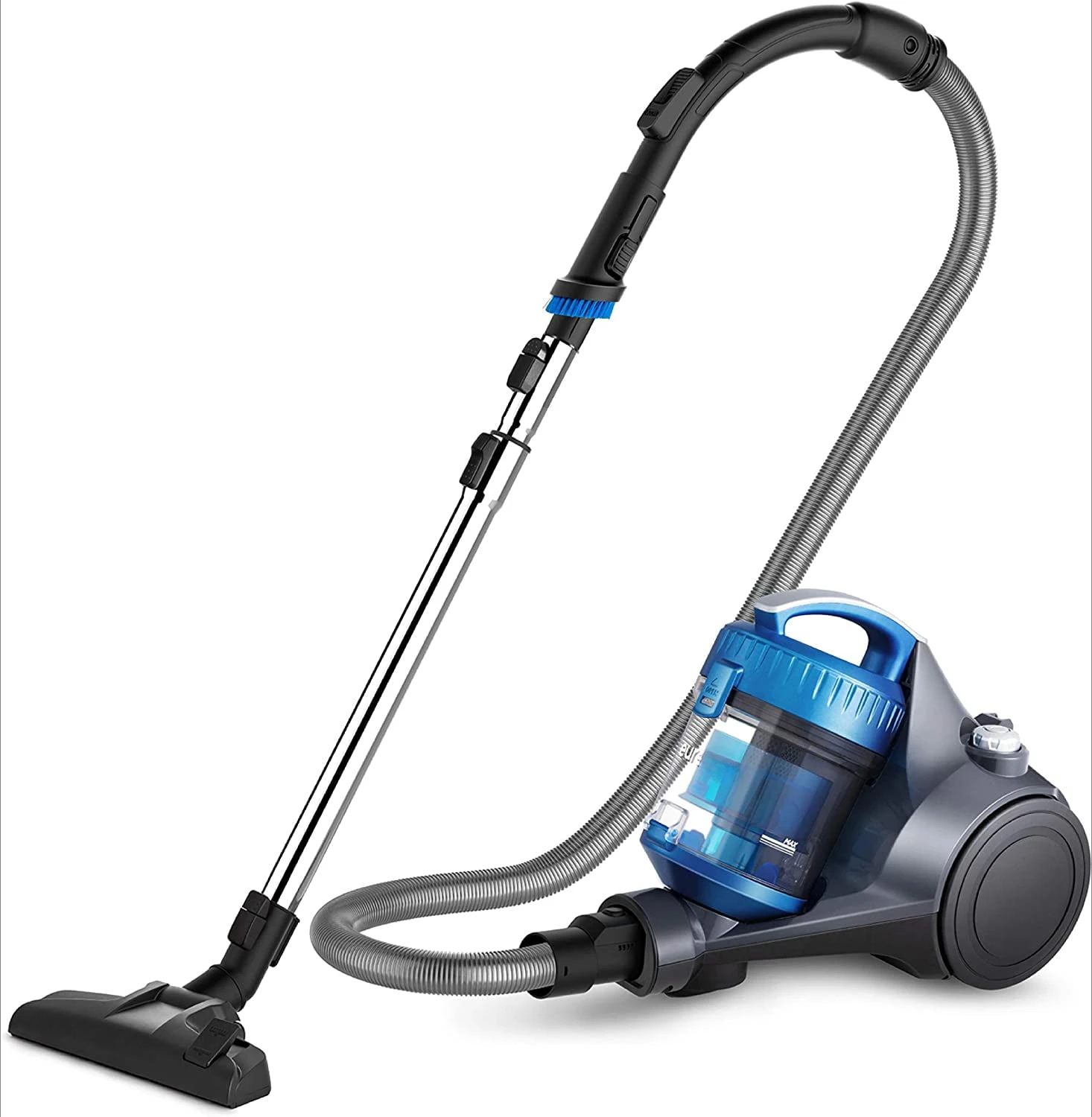 WhirlWind Bagless Canister 2.5L Vacuum Cleaner, Lightweight Vac for Carpets and Hard Floors, NEN110A, Blue