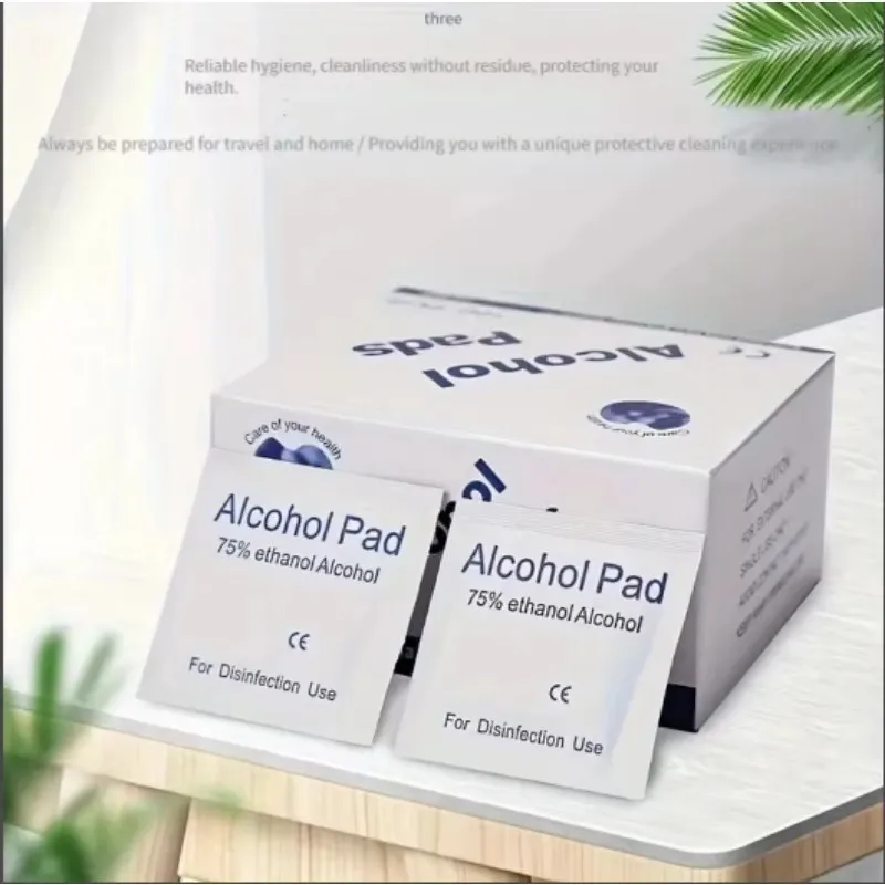 Toallitas húmedas desechables con 75% de alcohol para limpieza antiséptica de piel, joyería, celulares, desinfección y herramientas de tatuaje 5