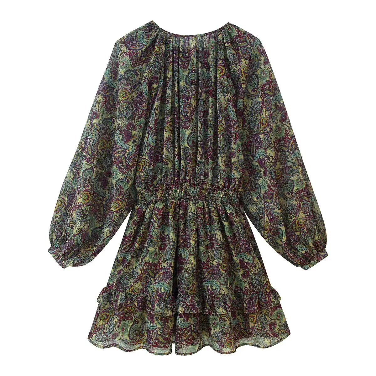 فستان شبكي بدون حمالات 2025 مع وشاح متدفق أنيق، عصري، نمط جديد، ملابس مكتبية مريحة، كاجوال، متعدد الاستخدامات، فين