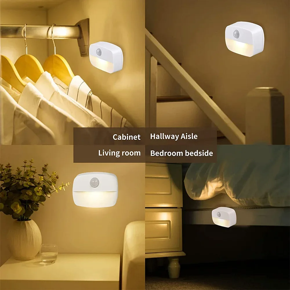 4pcs Cabinet night light automatic led human body sensing intelligent wardrobe drawer stairway hand sweeping lamp sensing lamp