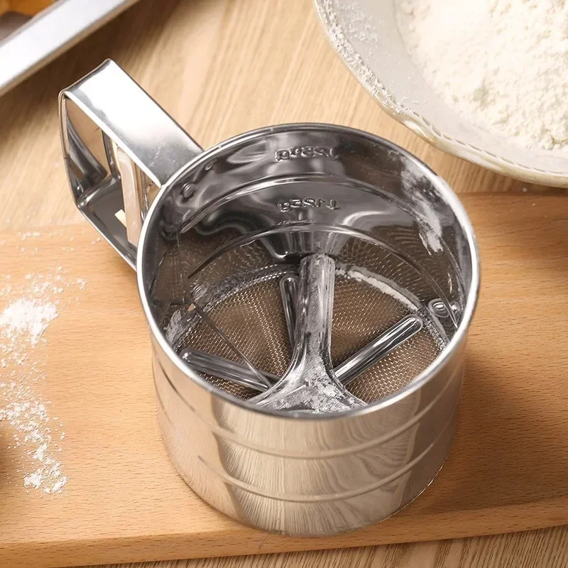 Stainless Steel Flour Sieve Ultrafine Sugar Flour Sieve Fine Mesh Sifter with Handle Household Noodle Dessert Tools Bakeware