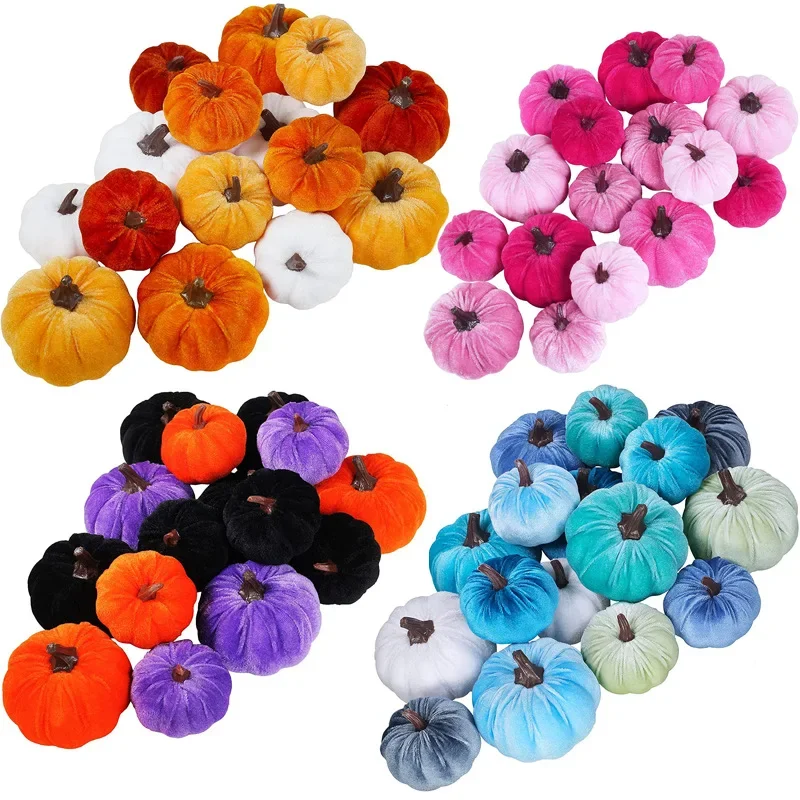 

2025 Halloween Cloth Pumpkin Decor Flannel Ghost Festival Thanksgiving Color Cloth Pumpkin Ornaments Happy Halloween Party Decor