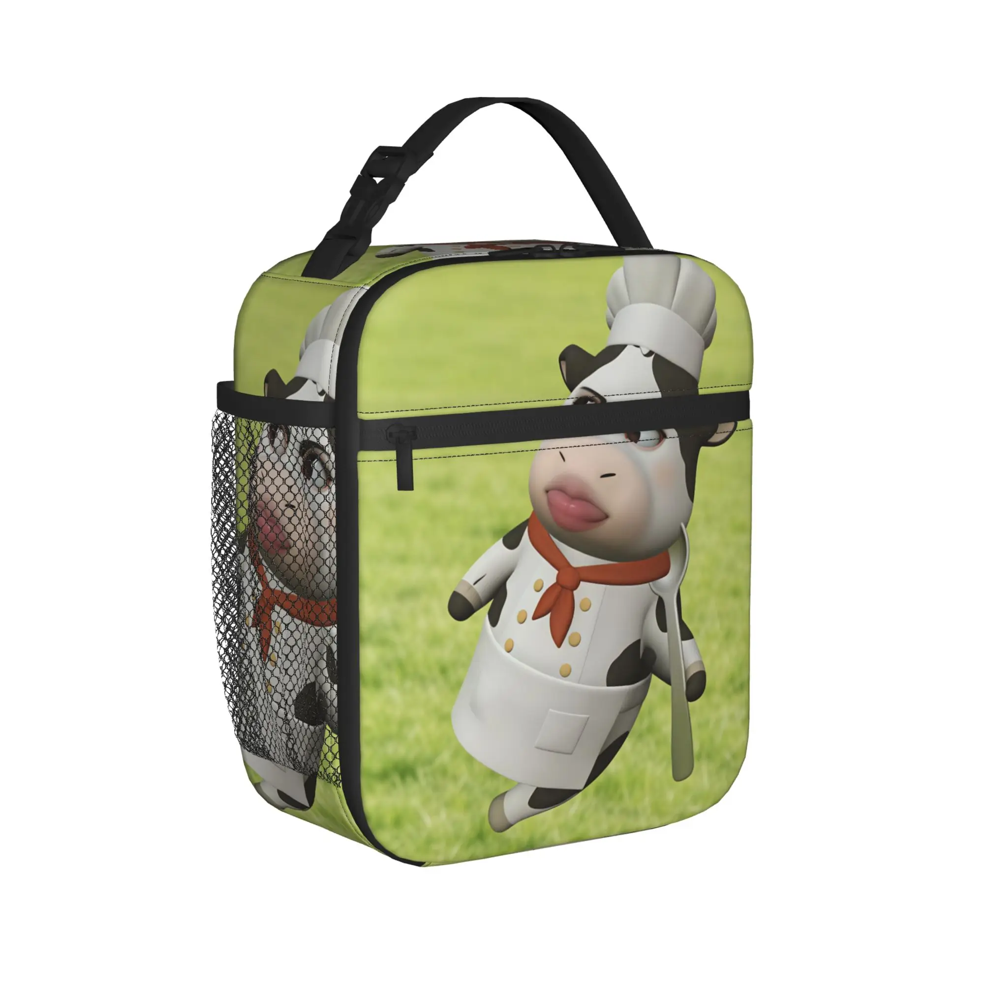 Funny Grassland Cattle Meme  Lunch Bag  Outdoor Picnic Lunch Box For Adult Casual Print Thermal Lunch Bags Portable Cooler Bag