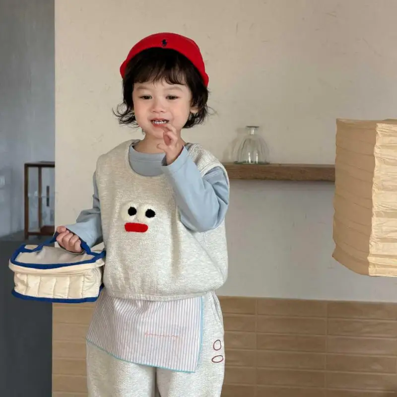 

2026 Spring New Baby Sleeveless Clothes Set Infant Boys Girls Cute Cartoon Vest + Casual Pants 2pcs Suit Toddler Cotton Outfits