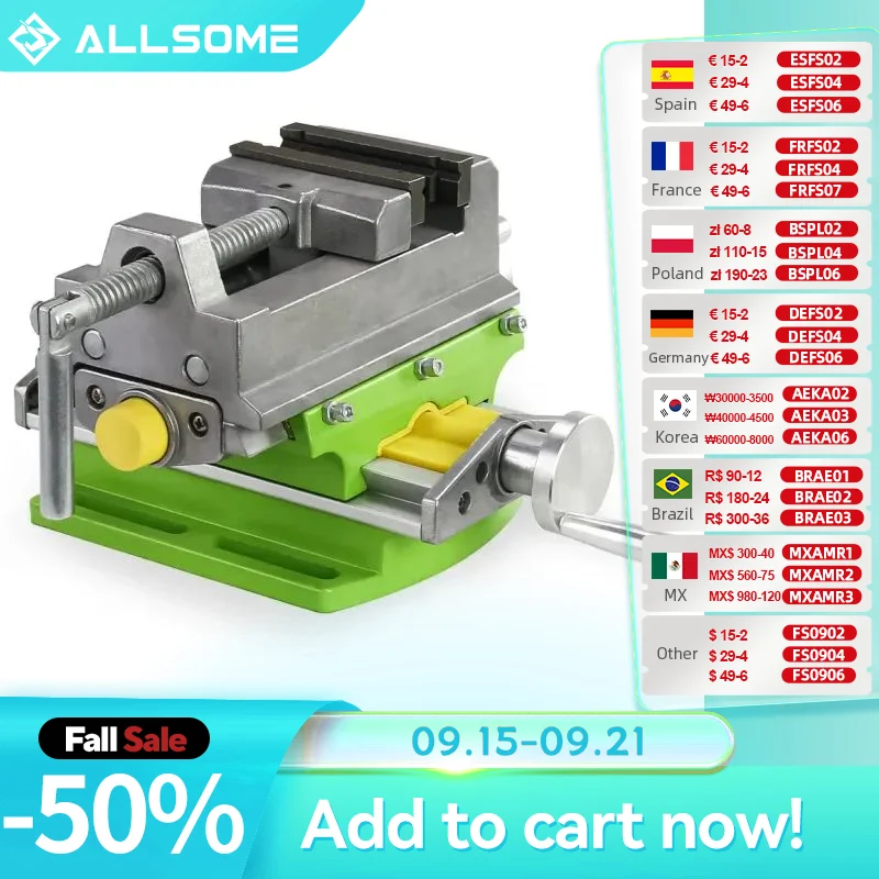 

Allsome BG-6368 3-inch Cross-Sliding Vise with Compound Slide for Mill and Drill Press,Cross Slide Drill Press Vise