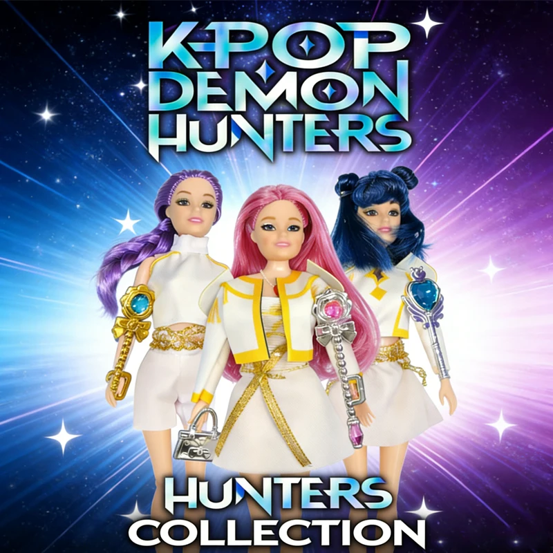 

K-Pop Demon Hunters New Music Dolls, Rumi Mira Zoey vinyl figures with mask & music,perfect lovely birthday gift for little kids
