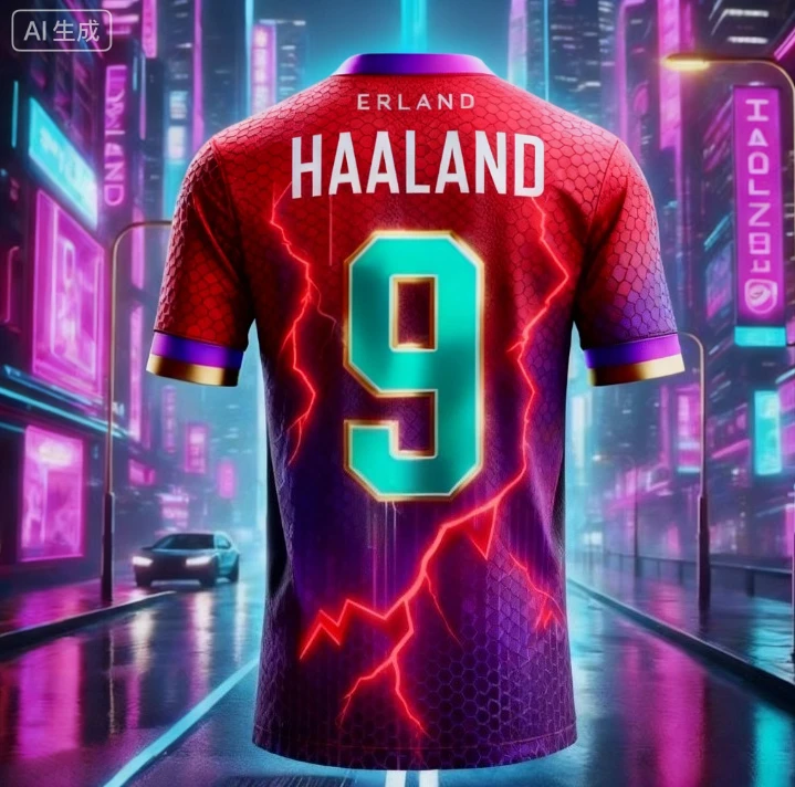 

Classic Football Player Haaland Fashion Printed Men's Sports Football Shirt T-shirt Daily Breathable Quick Drying Jersey