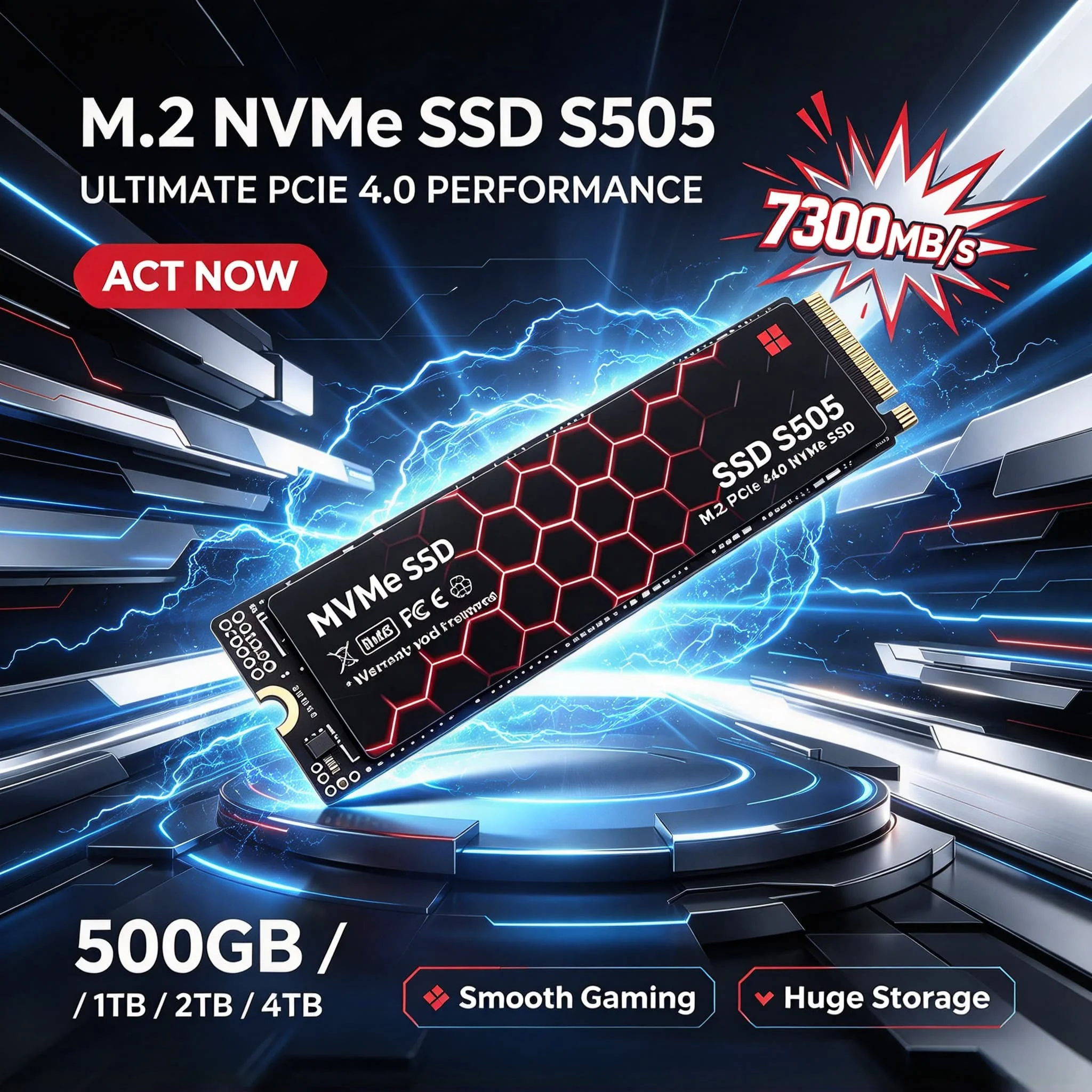 Internal Solid State Disk New S505 M.2 NVMe PCIe 4.0 SSD 500GB 1TB 2TB 4TB Laptop Desktop PC Max Pro Ultra Daily Data Backup