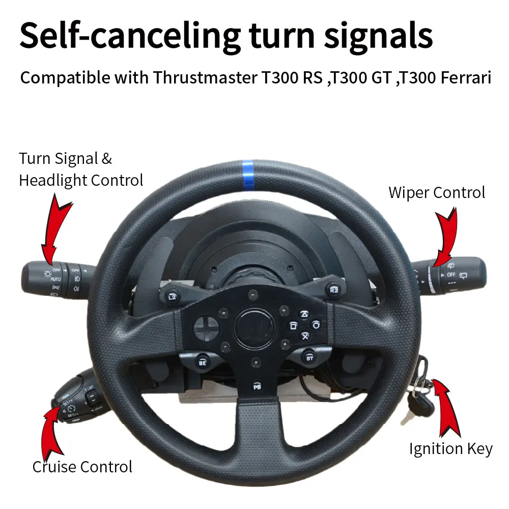 سباق محاكاة عجلة القيادة بدوره إشارة المصباح ممسحة السيارات انتعاش مثبت السرعة التبديل ل Thrustmaster T300RS T300GT #1