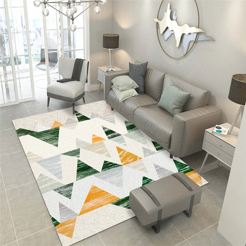 

Colorful Geometric Printed Carpets for Home Living Room Anti-slip Area Rugs Bedroom Decor Bedside Sofa Kids Play Game Floor Mats