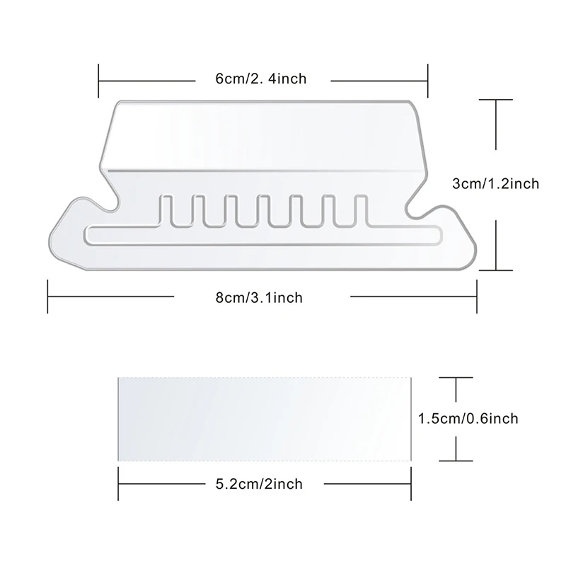 Set Of 100 2 Inch Folder Labels Bookmark Holders Plastic Transparent PVC Hanging Folder Labels With Inserts File Identification