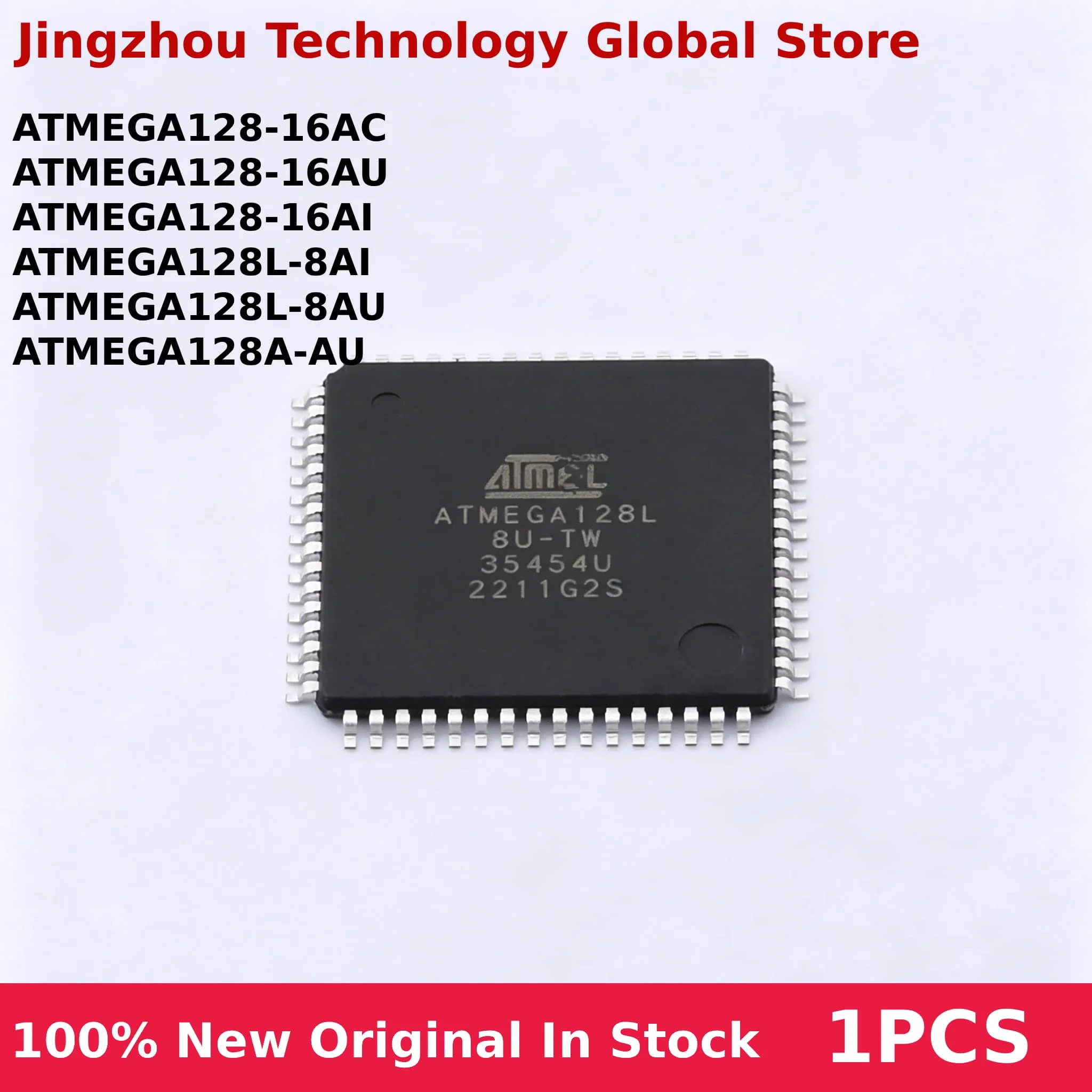 1Pcs 100% New ATMEGA128-16AC ATMEGA128-16AU ATMEGA128-16AI ATMEGA128L-8AI ATMEGA128L-8AU ATMEGA128A-AU QFP-64 Chipset