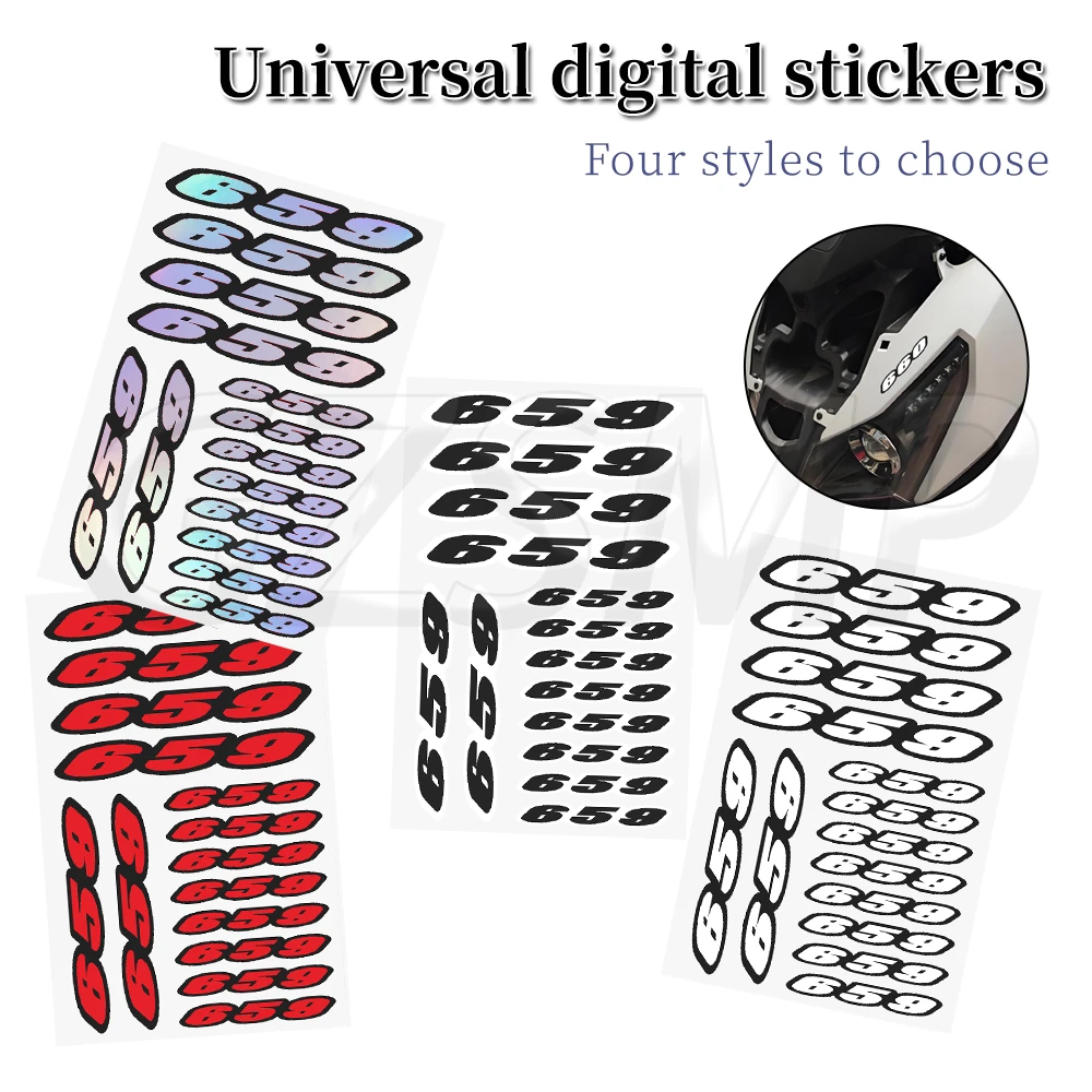 

Universal Number 659 Motorcycle Racing Scooter Body Fuel Tank Sticker Deco Digit Decals Fit for Ducati Monster 659