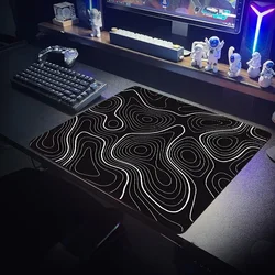 Contour Lines WaterProof  Rug 40X45 40x45cm Mouse Pad Office Accessories Gaming Keyboard Mat Aesthetic Large Desks Table Laptop