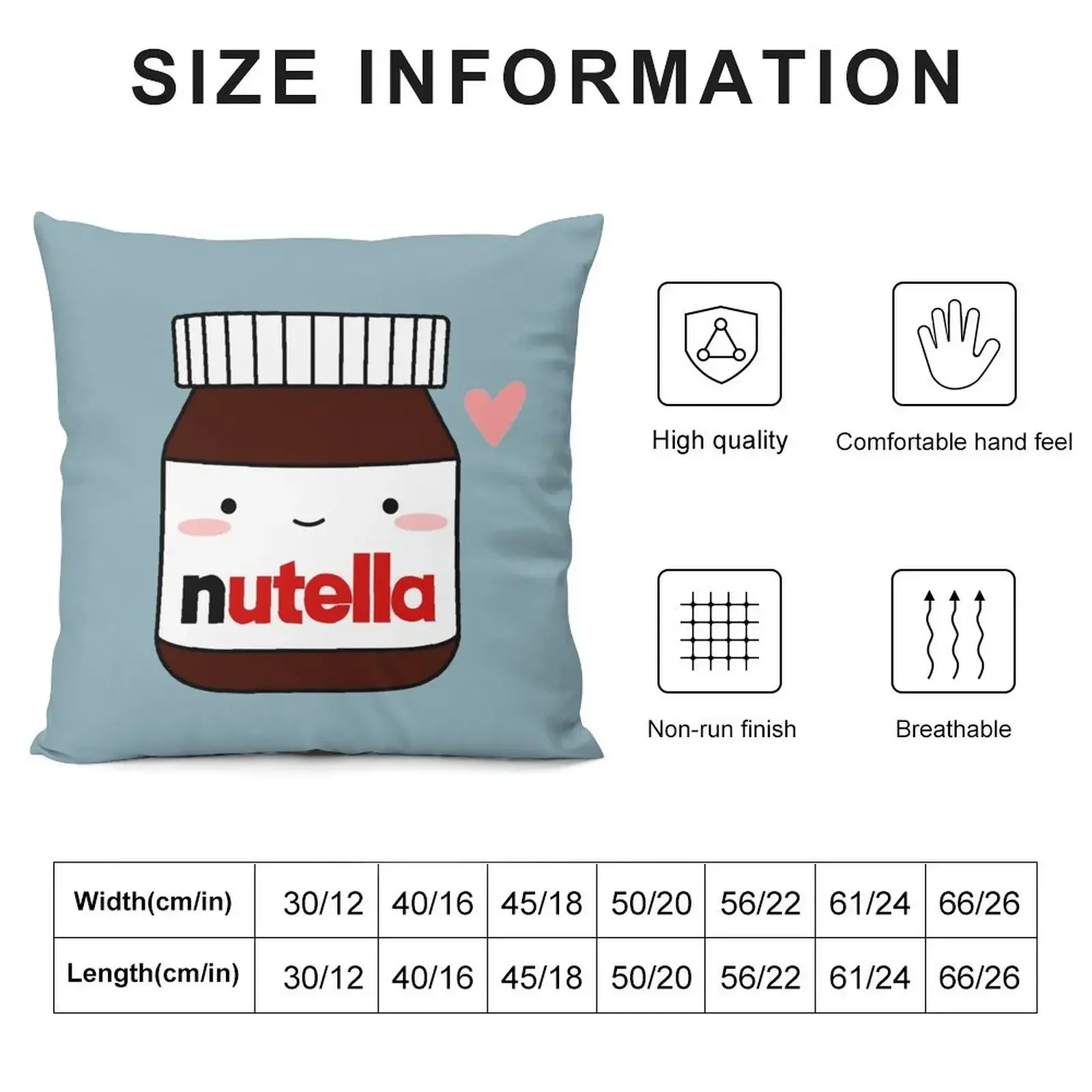 Cute Nutella jar Throw Pillow Bed pillowcases Cushion Covers For Living Room Sofa Cushion Cover pillow