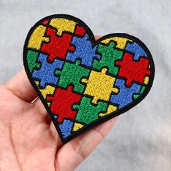 Autism Awareness Puzzle Iron-On Patches For Clothing Stickers Doctor Nurse Embroidered Patches On Clothes DIY Clothes Stripes