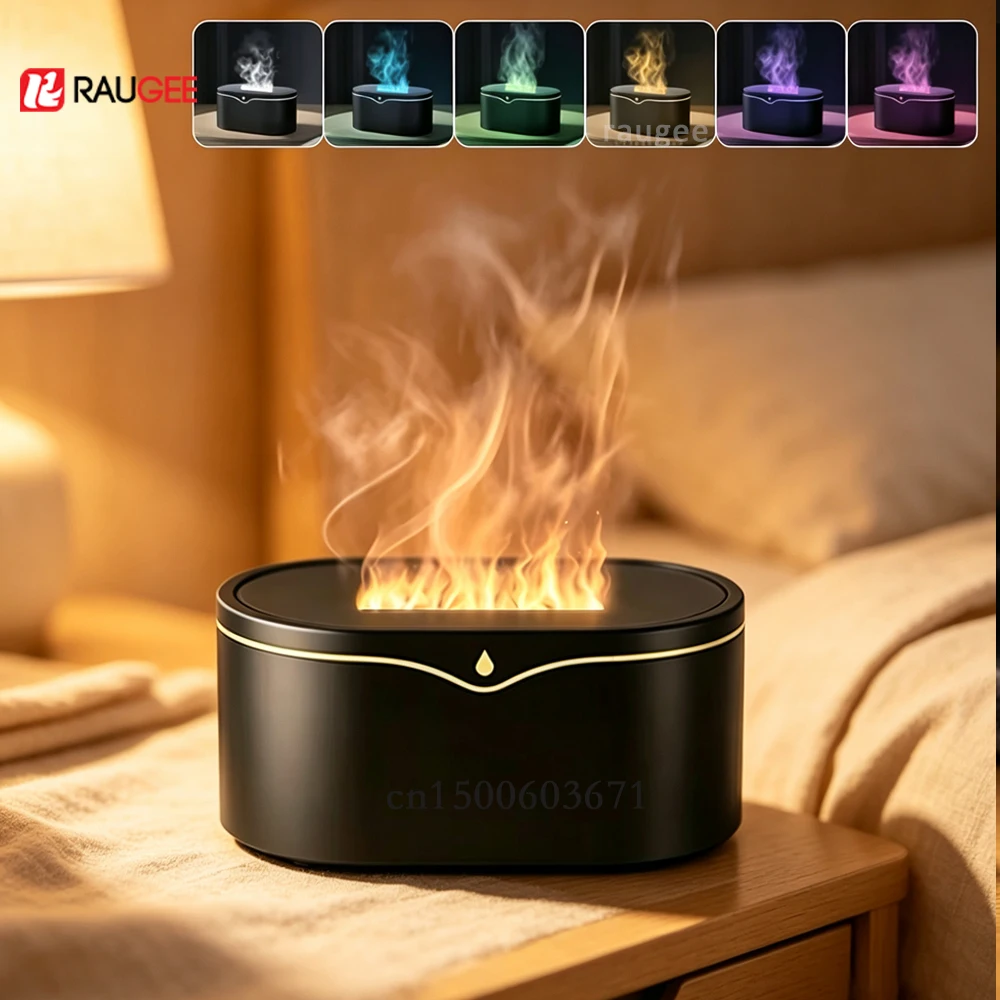 Aroma Humidifier Flame Essential Oils Diffuser Bedroom Air Humidifier Mini Aromatherapy Fragrance Diffuser With LED Light